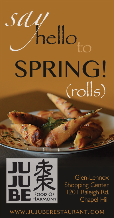 Print ad created for Jujube restaurant: Say hello to spring! (rolls)